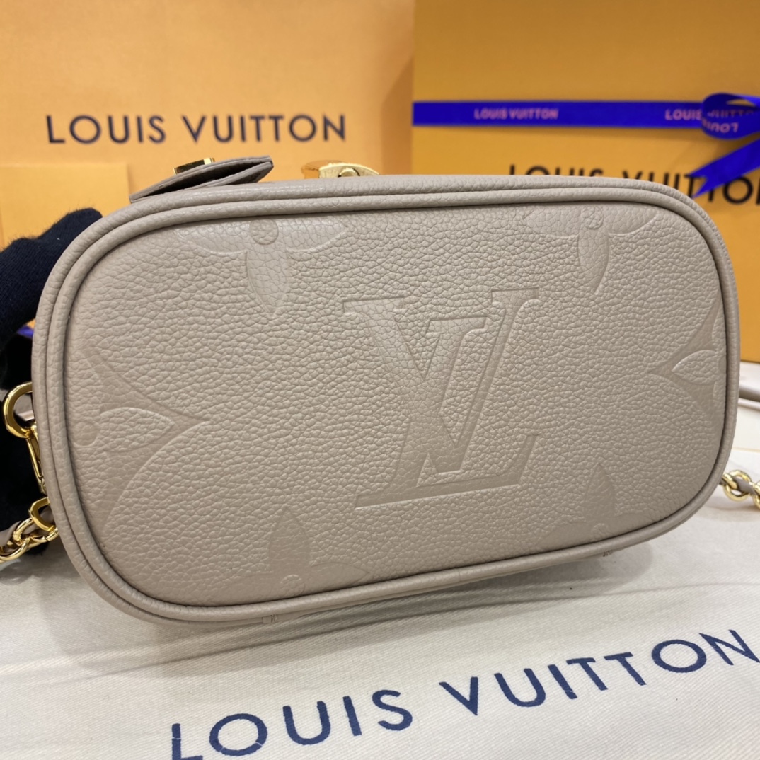 Louis Vuitton VANITY PM Handbag Monogram Empreinte M45608 Tourterelle Beige